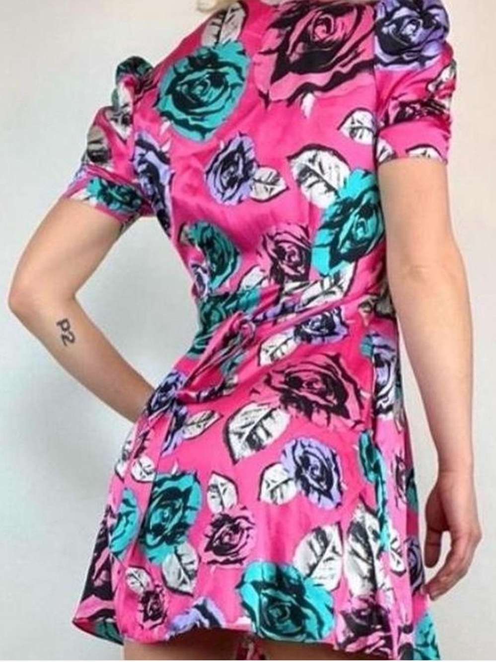 Vintage Betsey Johnson Rose Patterned Pink Floral Dress 2